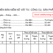 mẫu biên bản kiểm kê kho vật tư hàng hóa bằng excel mau bien ban kiem ke kho vat tu hang hoa bang excel