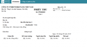 phiếu thu chi trên excel