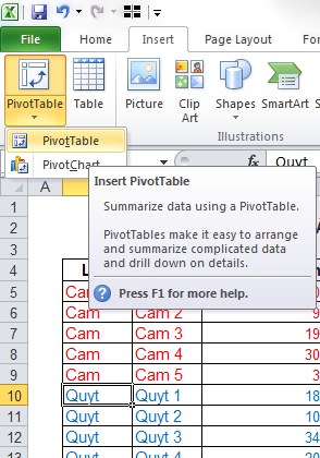 su dung pivot table trong excel 2007 2010 1