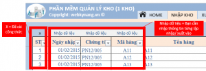 nhap thong tin vao phan mem quan ly 1 kho hang