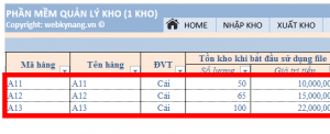 cap nhat danh muc cua phan mem quan ly 1 kho hang