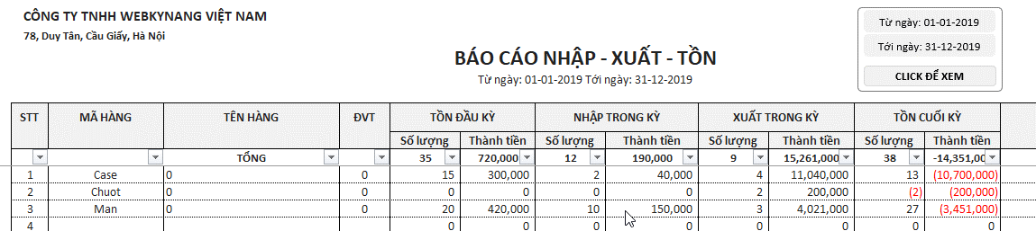 bao cao nhap xuat ton kho