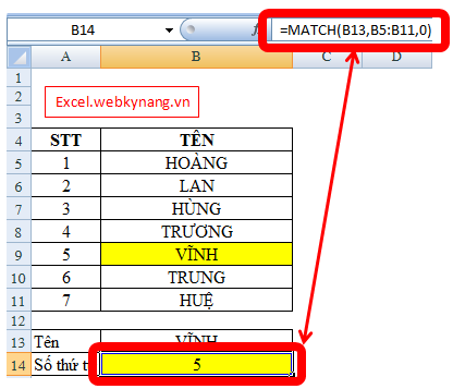 ham match trong excel ket hop ham vlookup index hàm match kết hợp hàm index vlookup 2