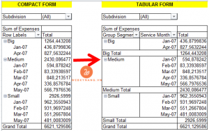 TABULAR FORM TRONG PIVOT TABLE