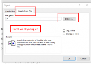Chèn bảng tính Excel vào Word 2016