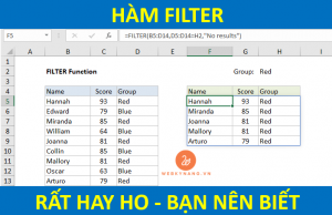 ham filter trong excel