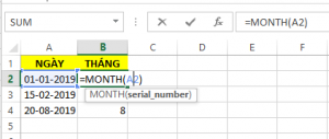 hàm month trong excel Cach su dung ham month cach viet ham month co ban