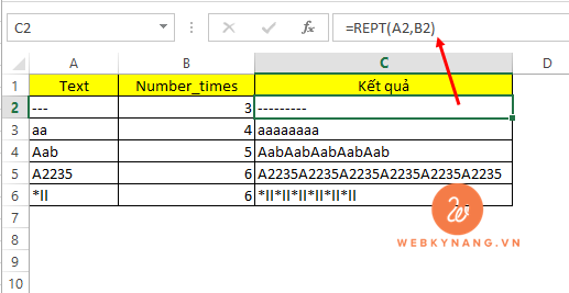 cach su dung ham rept trong excel