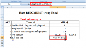 hàm binomdist