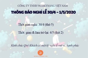 thông báo nghỉ lễ 30/4 - 1/5